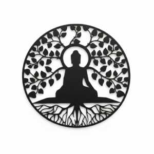 Figura decorativa Buda con árbol de la vida