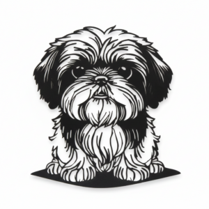 Figura decorativa en forma de perro chascón