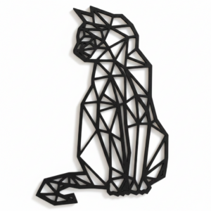 Figura decorativa en forma de gato geométrico