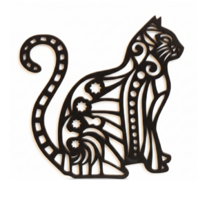 Figura decorativa en forma de gato sentado