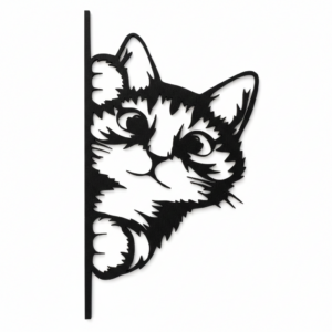 Figura decorativa en forma de gato de lado