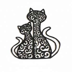 Figura decorativa en forma de gatos mandala