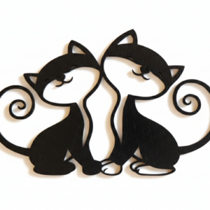 Figura decorativa en forma de pareja de gatos